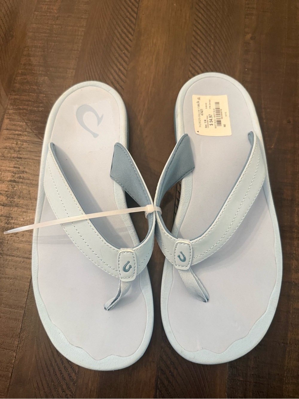 Olukai ohana misty blue flip flop sandals